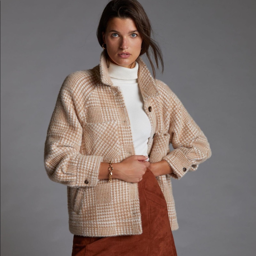 *RARE* Greylin NWOT from Anthropologie Houndstooth Shirt Jacket size 1X
